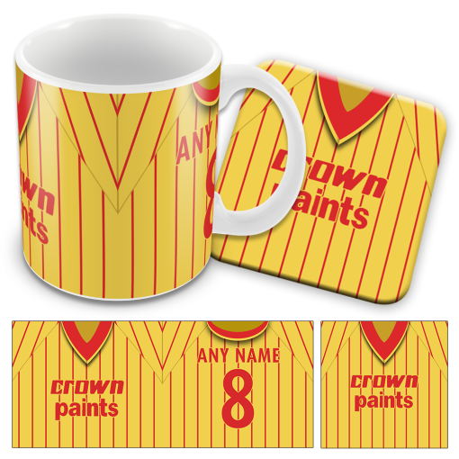 Liverpool Away 1982 Retro Kit Mug and Coaster Set