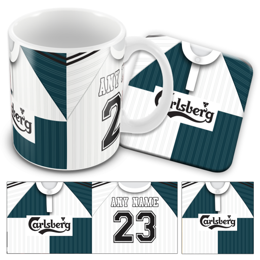 Liverpool Away 1995 Retro Kit Mug and Coaster Set