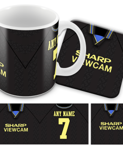 Man Utd Away 1993 Retro Kit Mug and Coaster Set