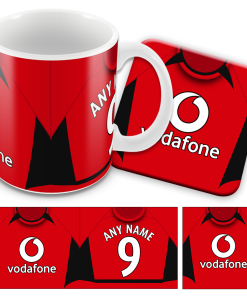 Man Utd Home 2002 Retro Kit Mug and Coaster Set