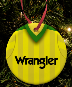 Notts County Away 1985 Retro Shirt Classic Kits Christmas Tree Decoration