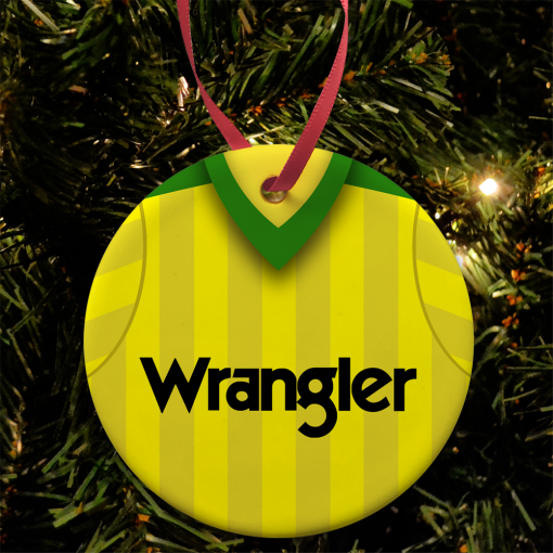 Notts County Away 1985 Retro Shirt Classic Kits Christmas Tree Decoration