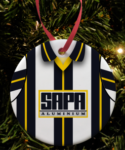 Notts County Home 1996 Retro Shirt Classic Kits Christmas Tree Decoration