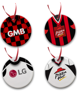 Fulham Retro Kit Tree Decoration Ceramic Bauble Pack Of 4
