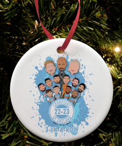 Man City Champions Of England 2023 Christmas Tree Decoration 3 In A Row Design 2 Splash