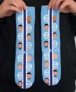 Man City Champions Of England 2023 Vector Heroes Socks 3 In A Row