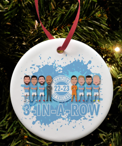 Man City Champions Of England 2023 Splash Christmas Tree Decoration 3 In A Row
