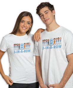 Man City Champions Of England 2023 White T-Shirt Vector Heroes 3 In A Row