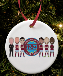 West Ham Europa Conference Champions 2023 Christmas Tree Bauble Decoration