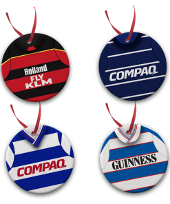 QPR Retro Kit Tree Decoration Ceramic Bauble Pack Of 4