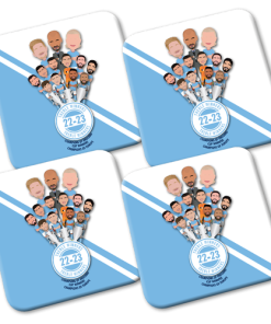 Man City Treble Winners 2023 4 Pack Coasters Vector Heroes Design 2