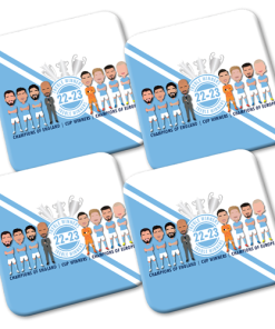 Man City Treble Winners 2023 4 Pack Coasters Vector Heroes