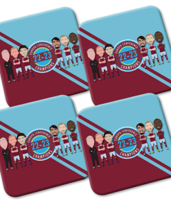 West Ham Utd Europa Conference Champions 2023 Vector Heroes Coasters 4 Pack