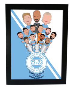 Man City Treble Winners 2023 Framed Print Design 2