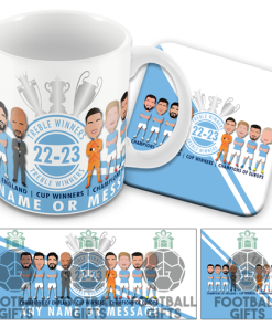 Man City Personalised Treble Winners 2023 Mug and Coaster Set