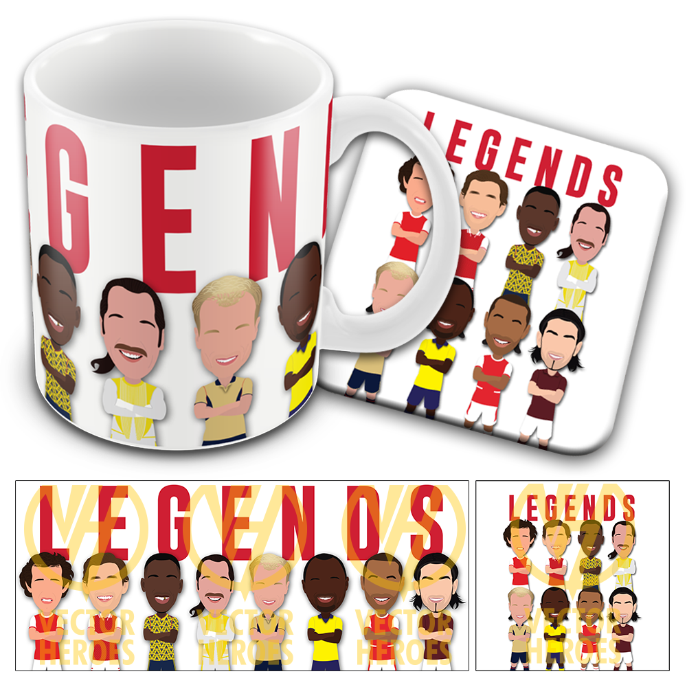 Arsenal Legends Mug & Coaster Set Vector Heroes