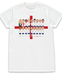 England Womens Vector Heroes White T-Shirt World Cup Squad 2023