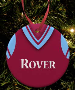 Aston Villa Retro Home Shirt 2002 Christmas Tree Decoration
