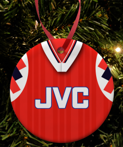 Arsenal Home 1992 Retro Kit Christmas Tree Decoration
