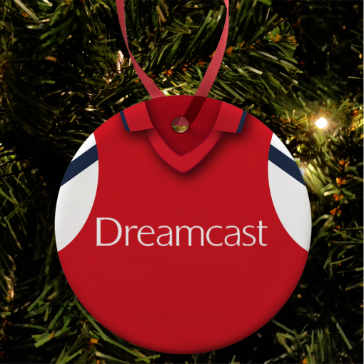 Arsenal Home 2002 Retro Kit Christmas Tree Decoration