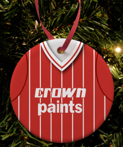 Liverpool Home 1984 Home Retro Kit Christmas Tree Decoration