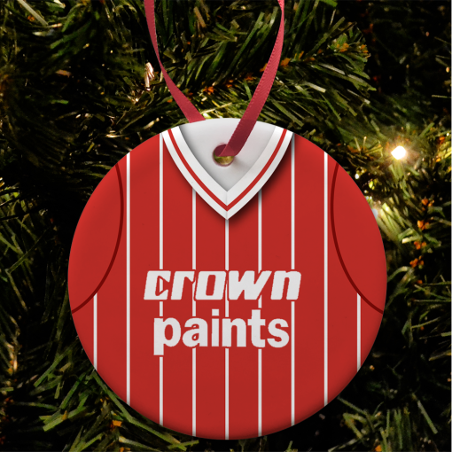 Liverpool Home 1984 Home Retro Kit Christmas Tree Decoration