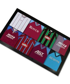 Aston Villa Classic Shirts Retro Home & Away Shirts Kit Montage Bar Runner