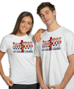 England Legends 1990s White T-Shirt Vector Heroes