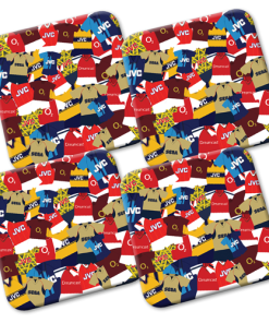 Arsenal Retro Shirts Classic Kits Mash Coasters Pack Of 4