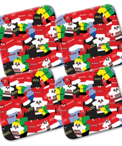 Man Utd Retro Shirts Classic Kits Mash Coasters Pack Of 4