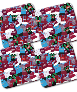 Aston Villa Retro Shirts Classic Kits Mash Coasters Pack Of 4