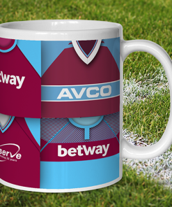 Alternative view of West Ham Retro Shirt Montage Mug
