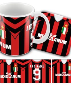 AC Milan Home Shirt 1988 Retro Kit Personalised Mug and Coaster Set