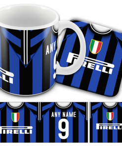Inter Milan Home Shirt 2009 Retro Kit Personalised Mug and Coaster Set