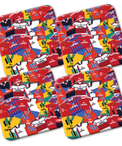 Bayern Munich Retro Shirts Classic Kits Mash Coasters Pack Of 4