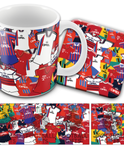 Bayern Munich Retro Classic Kit Mash Mug and Coaster Set