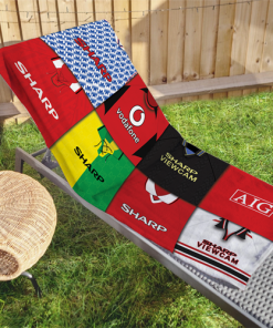 Man Utd Classic Kits Montage Retro Shirt Beach Towel