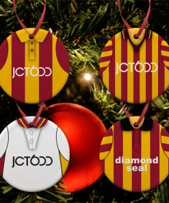 Bradford Retro Shirt Kit Tree Decoration Ceramic Bauble Pack Of 4