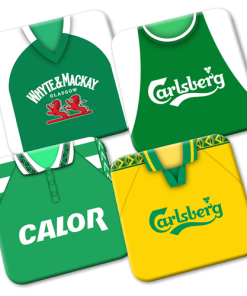 Hibs Retro Shirt Kits Coasters Pack Of 4 Classic Kits