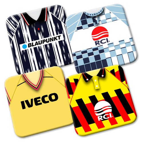 Watford Retro Shirt Kits Coasters Pack Of 4 Classic Kits