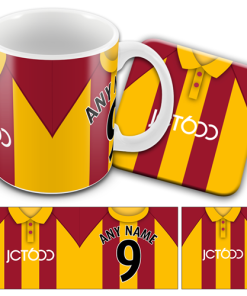 Bradford Retro Shirt Kit Home 1999 Personalised Mug and Coaster Set