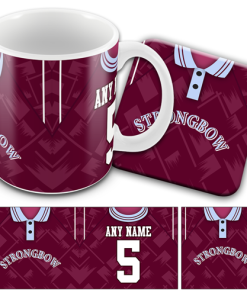 Hearts Retro Shirt Kit Home 1993 Personalised Mug and Coaster Set