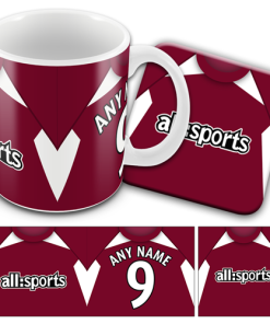 Hearts Retro Shirt Kit Home 2004 Personalised Mug and Coaster Set