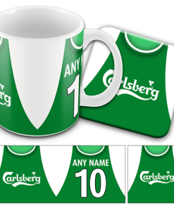 Hibs Retro Shirt Kit Home 2003 Personalised Mug and Coaster Set