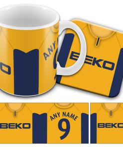 Millwall Retro Shirt Kit Away 2004 Personalised Mug and Coaster Set