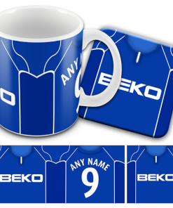 Millwall Retro Shirt Kit Home 2004 Personalised Mug and Coaster Set