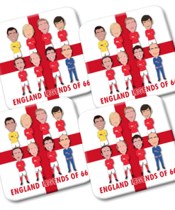 England Legends 1966 Coasters Pack Of 4 Vector Heroes