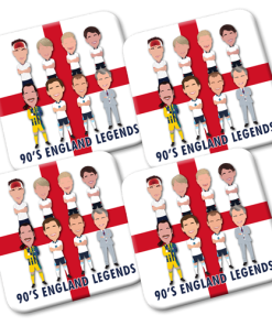 England Legends 1990s Coasters Pack Of 4 Vector Heroes