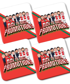 Wrexham Back To Back Promotions Coasters Pack Of 4 Vector Heroes