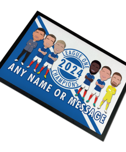 Portsmouth Champions 2024 Personalised Door Floor Mat Vector Heroes Add Any Text